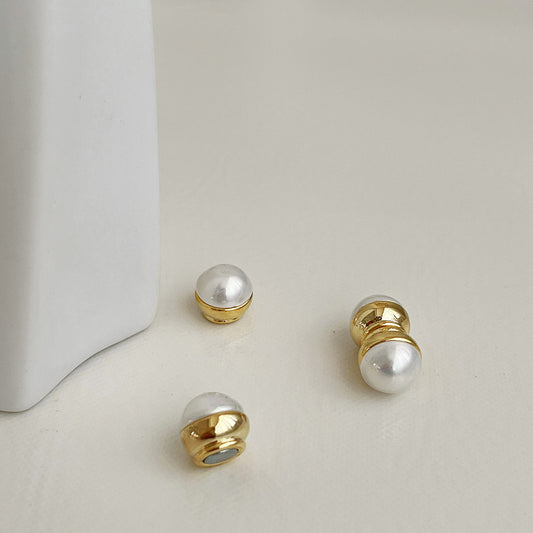 Pearl Magnet Geometric Ear Clips