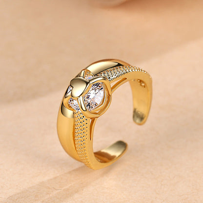 New Women's Fashion Love Zircon Ring