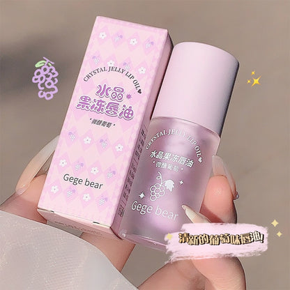 Crystal Jelly Lip Oil Hydrating Plumping Lip Gloss Coat For Cute Makeup Lipsticks Tinted Clear Serum Fruit Lip Balm Cosmetics