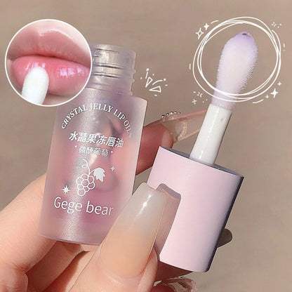 Crystal Jelly Lip Oil Hydrating Plumping Lip Gloss Coat For Cute Makeup Lipsticks Tinted Clear Serum Fruit Lip Balm Cosmetics