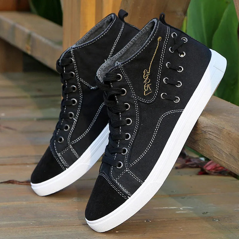 Urban Breeze Canvas Sneakers: 2022 Men's Versatile Casual Shoes - Trendy Low-Top Board Shoes with Korean Style and Breathable Design