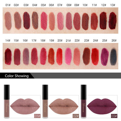 24 Colors Matte Liquid Lipstick Waterproof Long Lasting Lip Gloss Lint Makeup Cosmetics