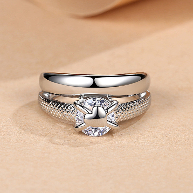 New Women's Fashion Love Zircon Ring