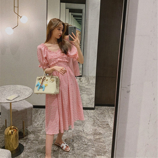 Women's Elegant Puff Sleeve Flare Dress