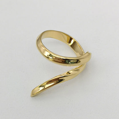 Electro Wave Copper Finger Ring