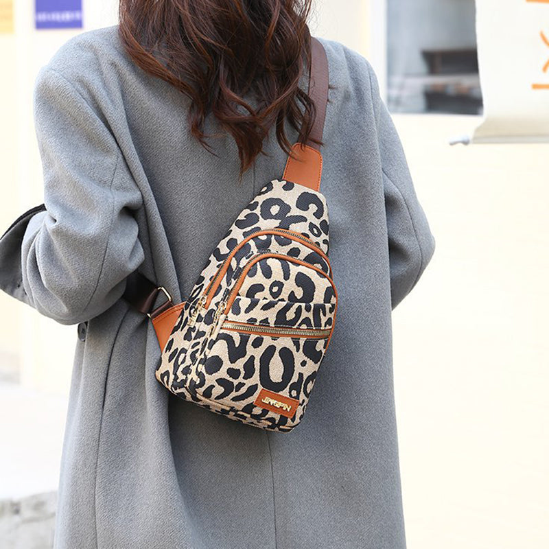 Leopard Print Women Chest Bag