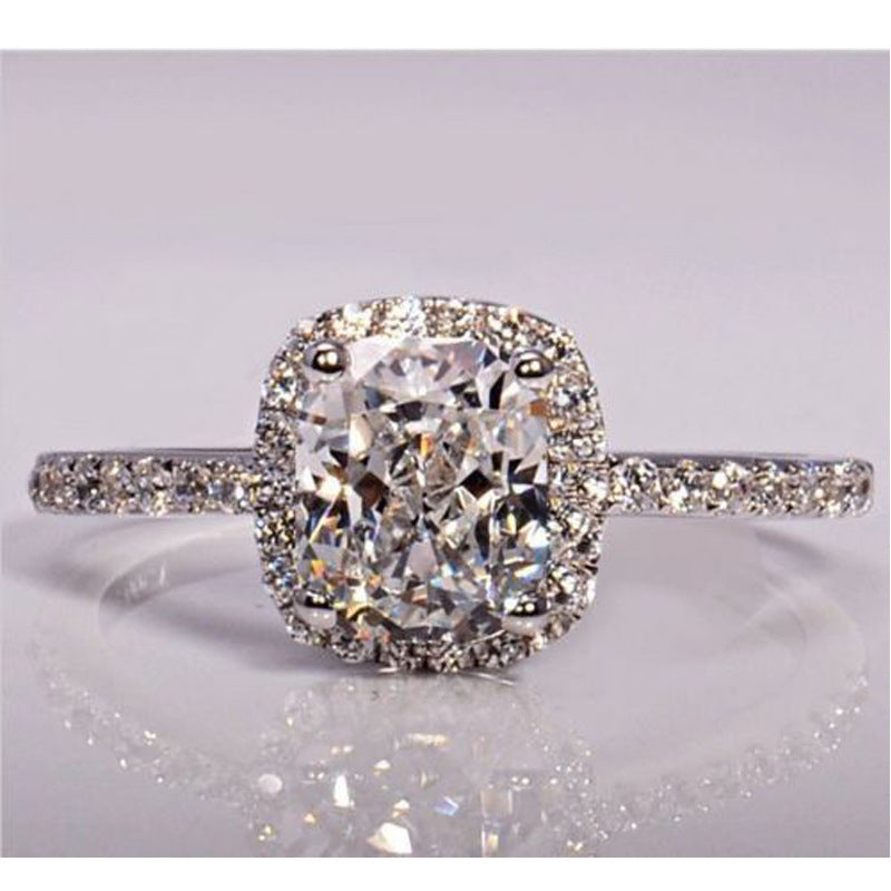 Square Diamond Female Ring S925 Ring