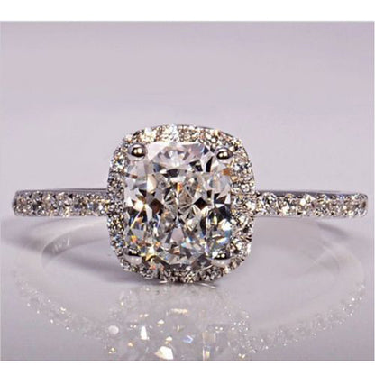 Square Diamond Female Ring S925 Ring