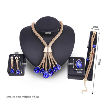 Diamond Laced Gilded Jewellery Set for Women