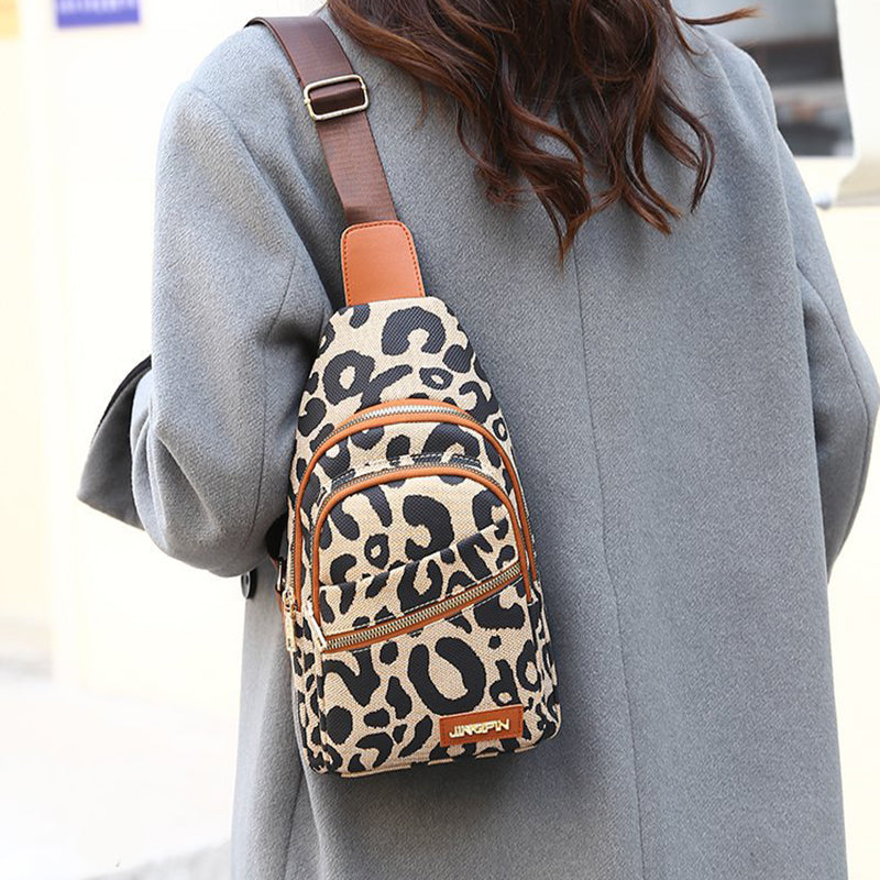 Leopard Print Women Chest Bag