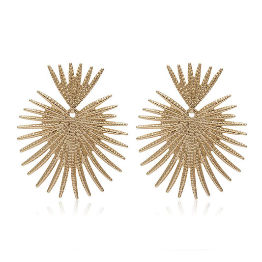 Bmadge Gold Star Flower Geometric Dangle Earrings, Lightweight Studs, Suitable for Any Occasion