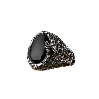 Graceful Charm of the Snake Ring with Hollow Cover