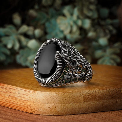 Graceful Charm of the Snake Ring with Hollow Cover