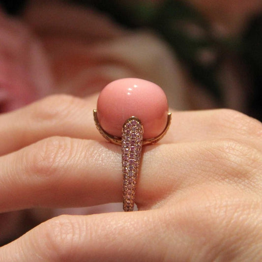 European and American Alloy Pearl Finger Ring