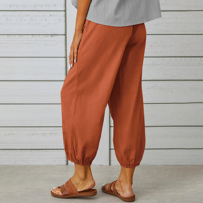 Street Chic Collection: Women's Lightweight Drawstring Tie Pants - Versatile, Comfortable, and Trendy