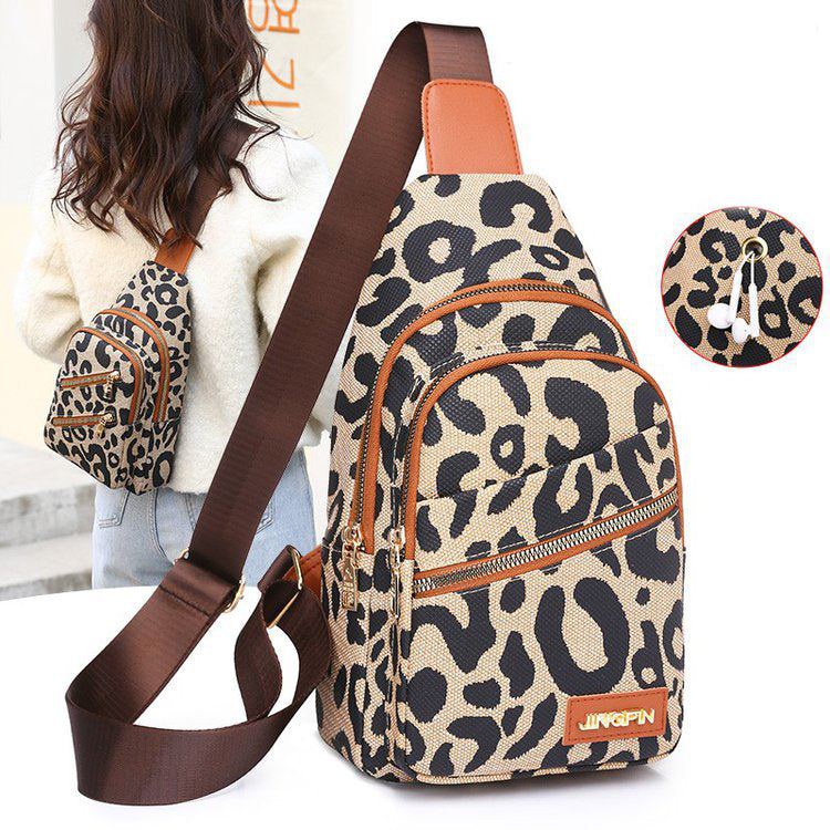 Leopard Print Women Chest Bag