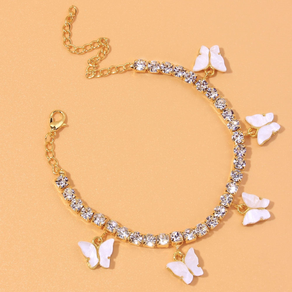 Heart Shaped Rhinestone Anklet