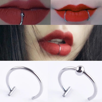 Geometric Metal Lip Ring - Hiphop/Rock Style