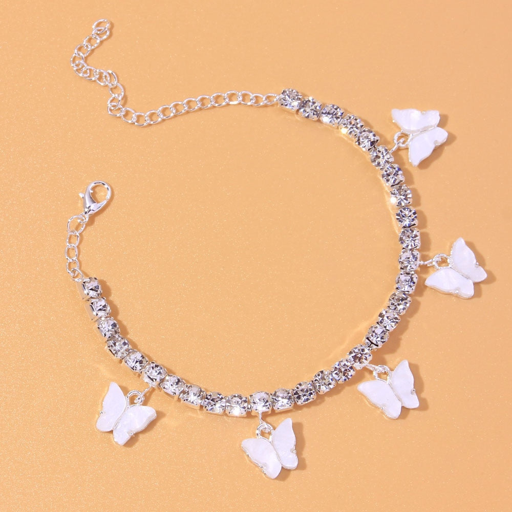 Heart Shaped Rhinestone Anklet