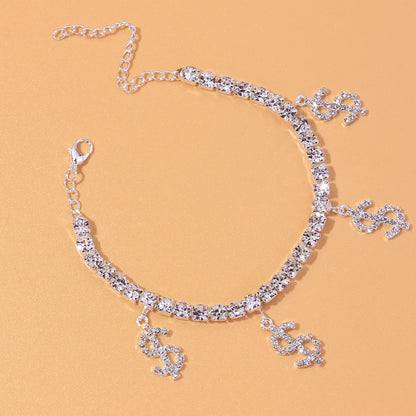 Heart Shaped Rhinestone Anklet