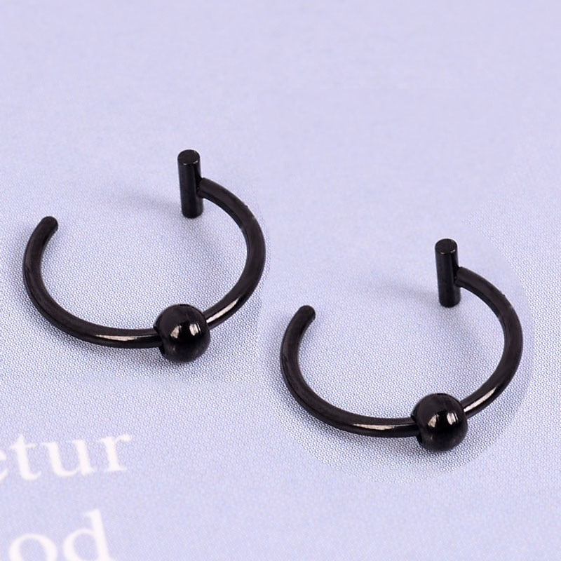 Geometric Metal Lip Ring - Hiphop/Rock Style