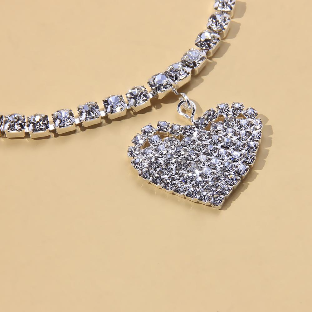 Heart Shaped Rhinestone Anklet