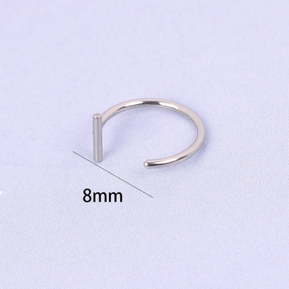 Geometric Metal Lip Ring - Hiphop/Rock Style