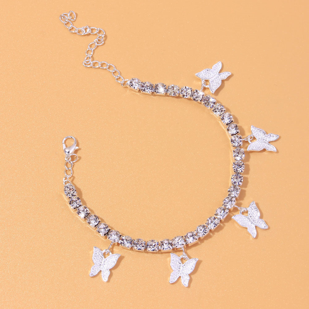 Heart Shaped Rhinestone Anklet