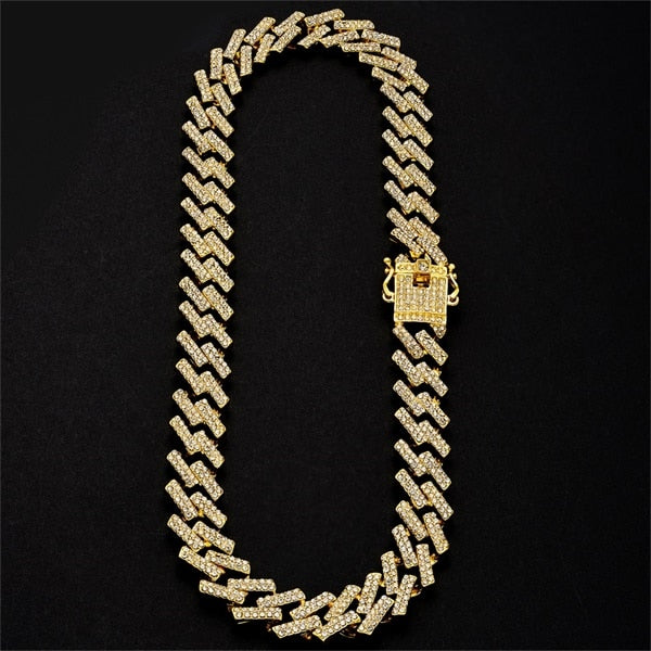 Rhinestone Cuba Chains Necklace