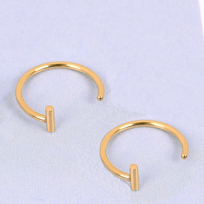 Geometric Metal Lip Ring - Hiphop/Rock Style