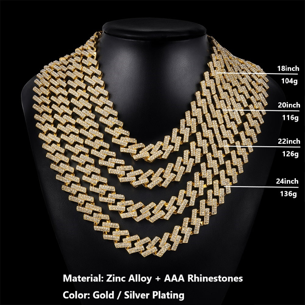 Rhinestone Cuba Chains Necklace