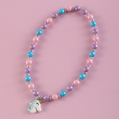 Geometric Sweetheart Necklace Bracelet Set for Children