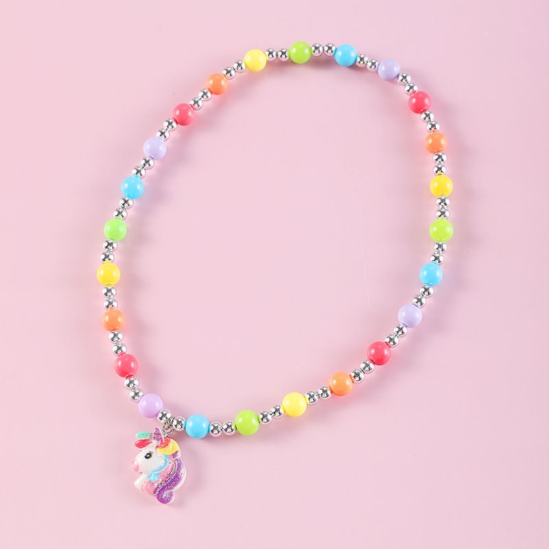 Geometric Sweetheart Necklace Bracelet Set for Children