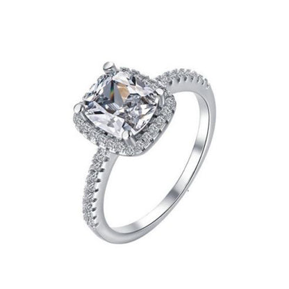 Square Diamond Female Ring S925 Ring